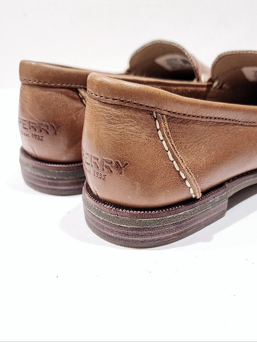 Sperry Seaport Penny Loafers Women’s Size 8 Brown Tan Leather STS81928 Classic
